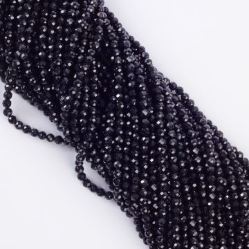 Czarny turmalin kulki fasetowane klasa AAA 4mm