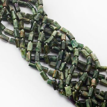 Zielony lepidolit słupek ciosany 11x8mm