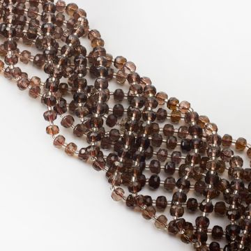 Kryształ górski dymny oponka fasetowana 7x5mm Kryształ górski dymny oponka fasetowana 7x5mm