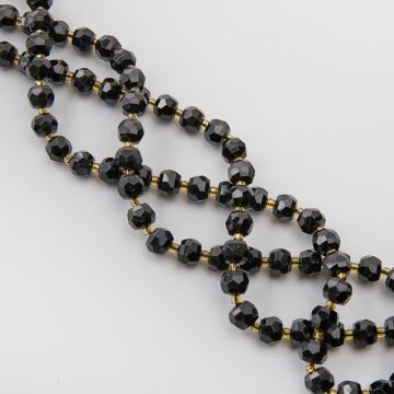 Czarny turmalin oponka fasetowana 7x6mm