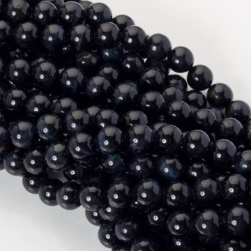 Czarne sokole oko kulki gładkie 10mm