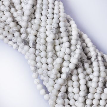 Howlit biały kulki gładkie 6.5mm