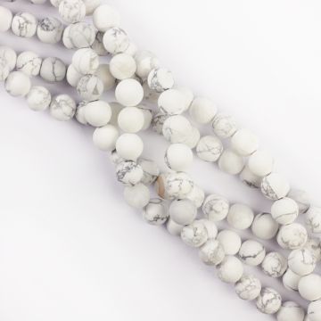 Howlit biały kulki gładkie matowa 10mm Howlit biały kulki gładkie matowa 10mm