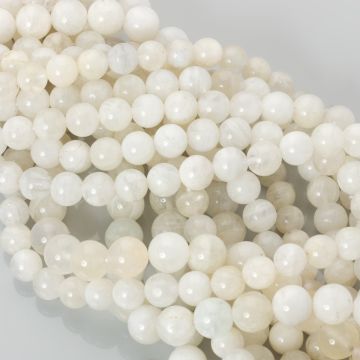 Biały kamień księżycowy kulki gładkie 8mm