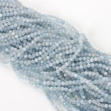 Akwamaryn kulki fasetowane 3mm