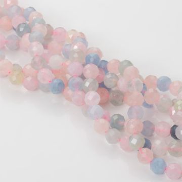 Morganit kulki fasetowane 6 mm