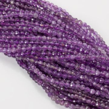 Ametyst kulka fasetowana 4mm klasa A
