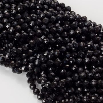 Czarny turmalin kulki fasetowane 6,5mm