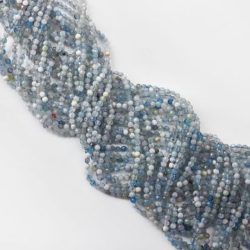 Akwamaryn kulki fasetowane 3,5mm
