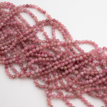 Turmalin różowy kulki fasetowane 3mm