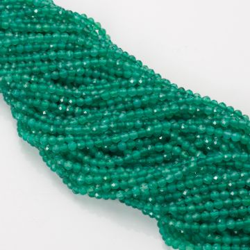 Agat zielony kulki fasetowane 4mm