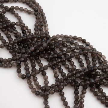 Kwarc dymny kulki fasetowane 4mm Kwarc dymny kulki fasetowane 4mm