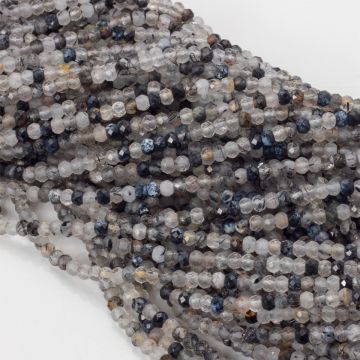 Kwarc z rutylem oponka fasetowana 3x4mm Kwarc z rutylem oponka fasetowana 3x4mm