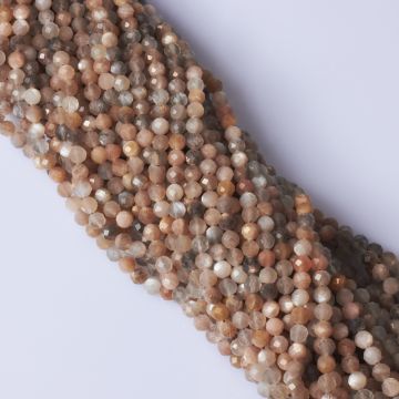 Kamień słoneczny kulka fasetowana 4mm