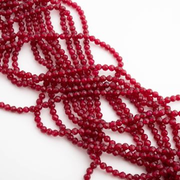 Granat syntetyczny kulka fasetowana  3mm