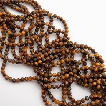 Tygrysie oko kulka fasetowana 3mm