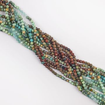 Chryzokola kulka fasetowana cieniowana 3,5mm