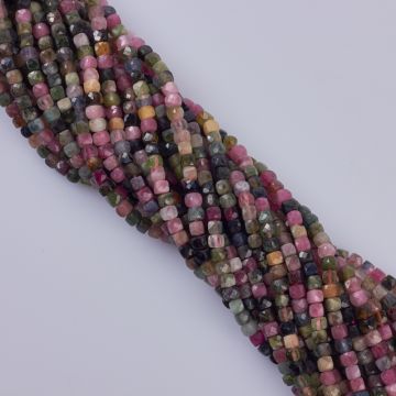 Turmalin kostka fasetowana 4mm