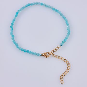 Bransoletka z amazonitu w stali chirurgicznej 23cm