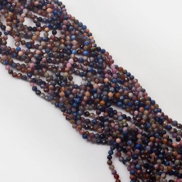 Rubin z szafirem kulka fasetowana 4mm