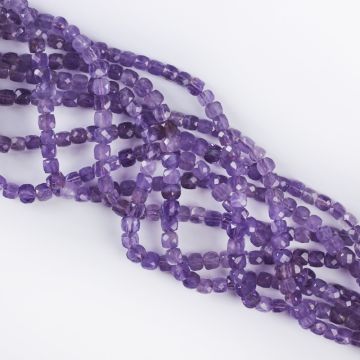 Ametyst kostka fasetowana 4x4mm