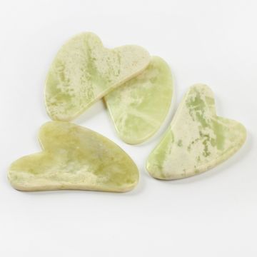 Masażer do tważy z żółtego jadeitu serce 8cm Masażer do tważy z żółtego jadeitu serce 8cm