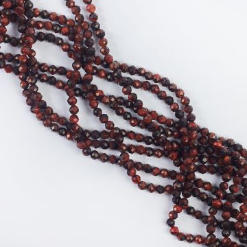 Czerwone tygrysie oko kulka fasetowana 4mm