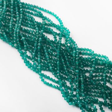 Kocie oko kulka fasetowana zieleń butelkowa 4mm Kocie oko kulka fasetowana zieleń butelkowa 4mm