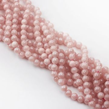 Kryształ górski różowy kulka gładka powlekana perłowo 8mm Kryształ górski różowy kulka gładka powlekana perłowo 8mm