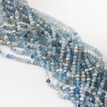 Akwamaryn oponka fasetowana 5x3,5mm