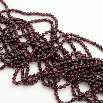 Granat kulka fasetowana 3mm