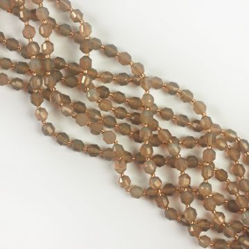 Agat szary baryłka fasetowana 6mm