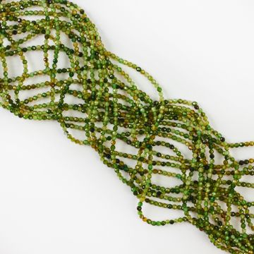 Zielony turmalin kulka fasetowana 2mm