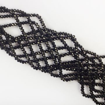 Czarny turmalin oponka fasetowana 2x3mm