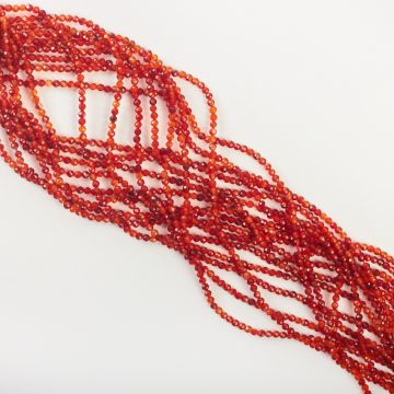 Karneol kulka fasetowana AA 2mm