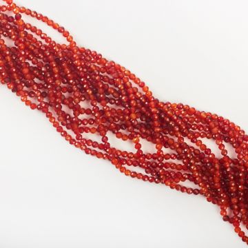 Karneol kulka fasetowana AA 3mm