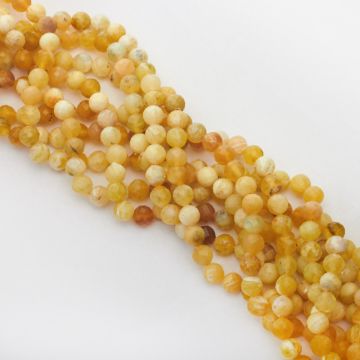 Opal żółty kulka fasetowana 6-6,5mm