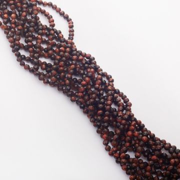 Czerwone tygrysie oko kulka fasetowana 4,5mm