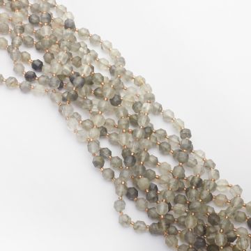 Kryształ górski szary baryłka fasetowana 6,5mm