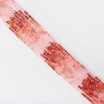 Kryształ górski czarwony kulka fasetowana cieniowana 3mm