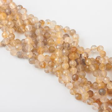 Kryształ górski z rutylem kulka fasetowana 8mm