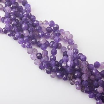 Ametyst kulka fasetowana 8mm