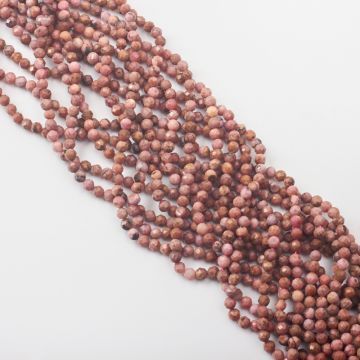 Rodonit kulka fasetowana 4mm