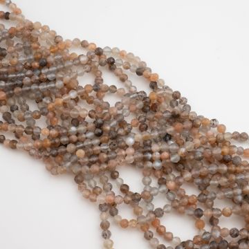 Kamień słoneczny kulka fasetowana 4mm