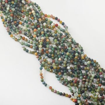 Agat indyjski kulka fasetowana 4mm