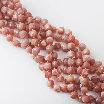 Kamień słoneczny kostka fasetowana 8,5mm