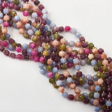 Mix kamieni kostka fasetowana 7x7mm