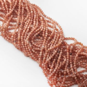 Kamień słoneczny kulka fasetowana 4mm