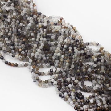 Kryształ górski z rutylem kulka fasetowana 4mm