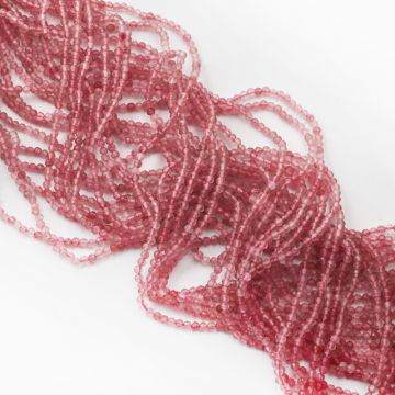 Kryształ górski truskawkowy kulka fasetowana 3mm Kryształ górski truskawkowy kulka fasetowana 3mm